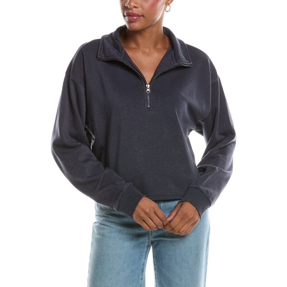 Chaser Womens  French Terry Ithaca Half Zip Sweater, Navy